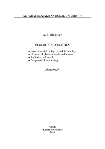 Ecological Genetics Monograph