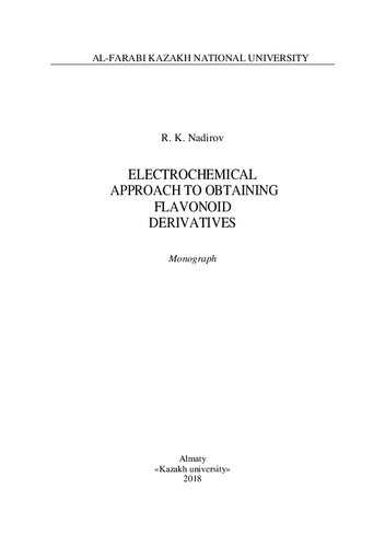 Electrochemical Approach To Obtaining Flavonoid Derivatives Monograph