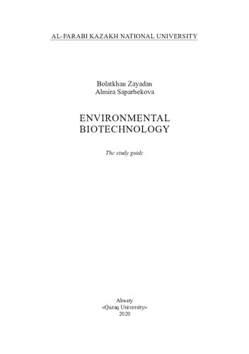 Environmental Biotechnology The Study Guide