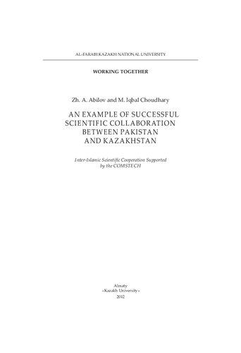 An Example Of Successful Scientific Collaboration Between Pakistan And Kazakhstan Null