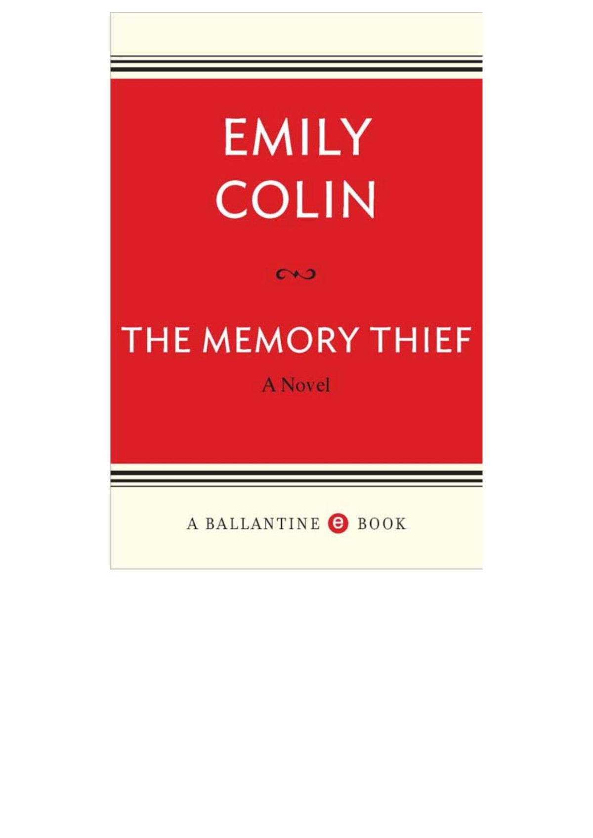 The Memory Thief Colin Emily Colin Emily