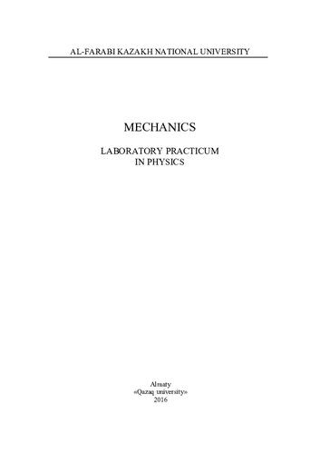 Mechanics Laboratory Practicum In Physics