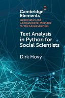 Text Analysis In Python For Social Scientists Discovery And Exploration Dirk Hovy