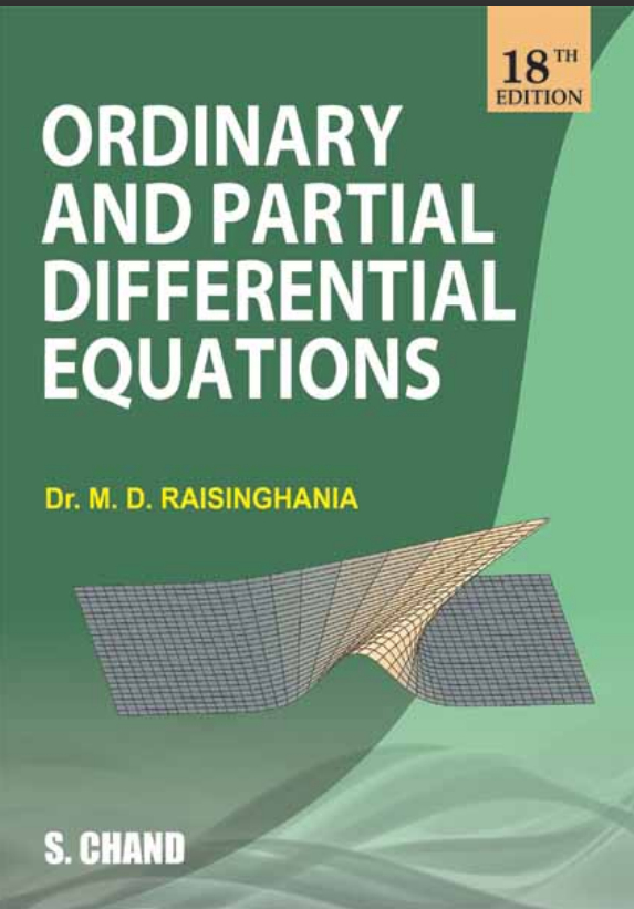 Ordinaay And Partial Differentialequations 18th M D Raisinghania