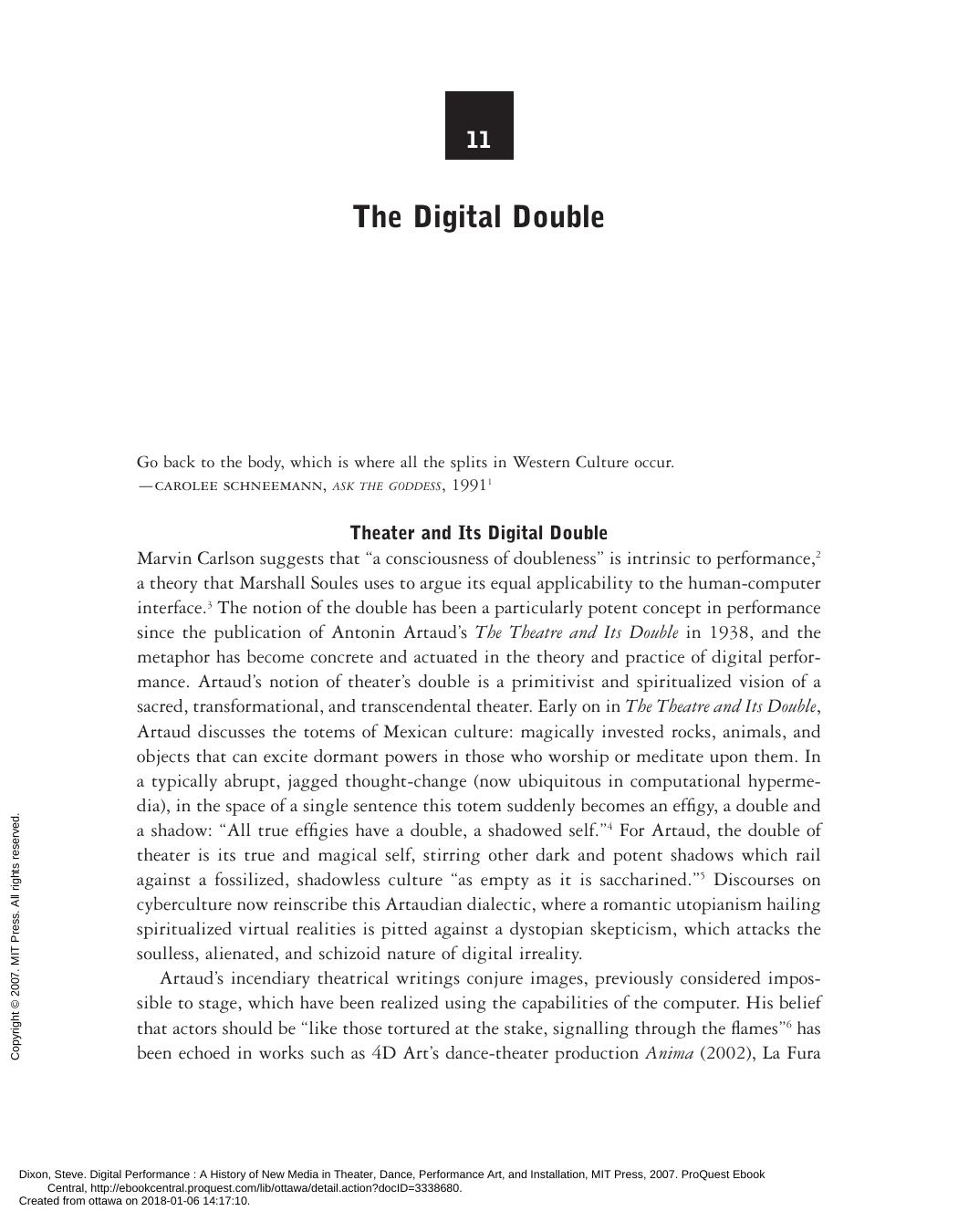 Digital Performance A History Of New Media In Theater Dance Performance Art And Installation Dixon