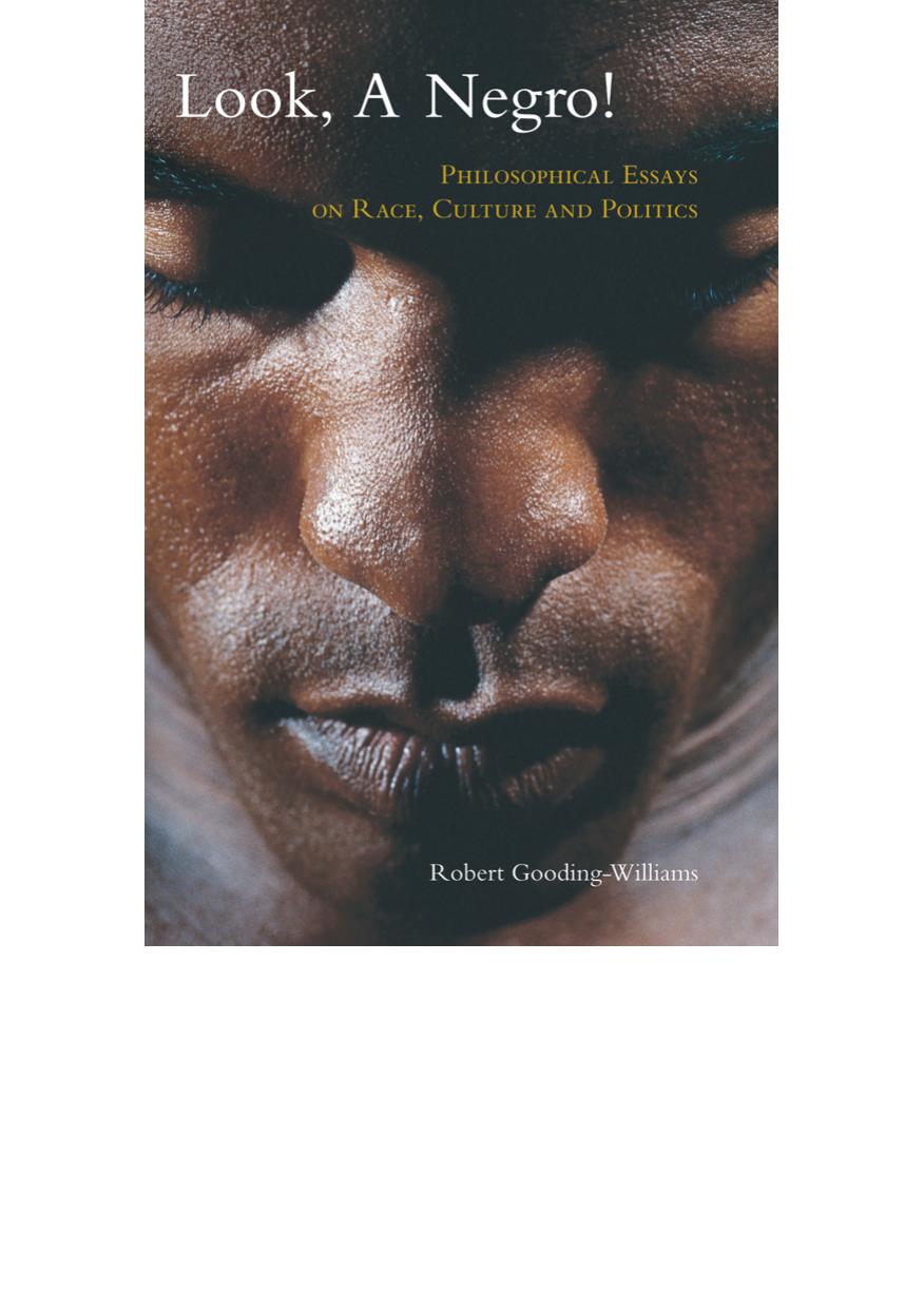 Look A Negro Philosophical Essays On Race Culture And Politics Robert Goodingwilliams