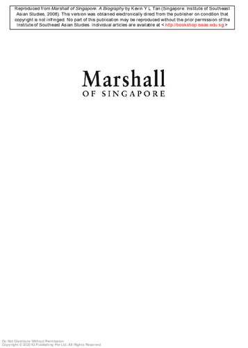 Marshall Of Singapore A Biography Kevin Tan
