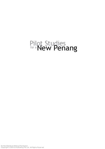 Pilot Studies For A New Penang Ban Lee Goh Kee Beng Ooi