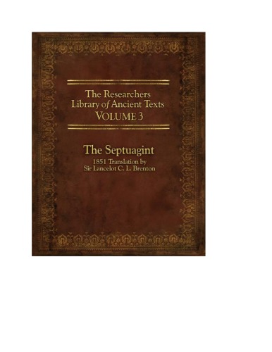 The Researchers Library Of Ancient Texts Volume Iii The Septuagint Thomas Horn