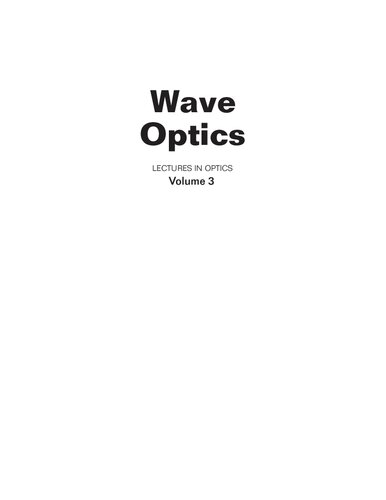 Wave Optics Iii George Asimellis