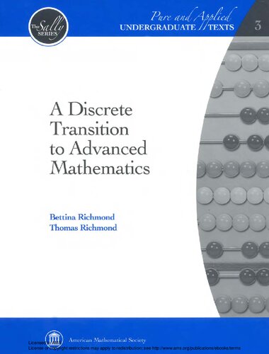 A Discrete Transition To Advanced Mathematics 3rd Edition Bettina Richmond