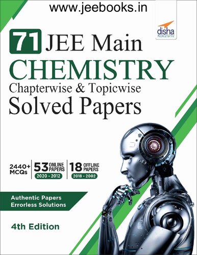 71 Jee Main Chemistry Online 2020 2012 Offline 2018 2002 Chapterwise Topicwise Solved Papers Disha Experts