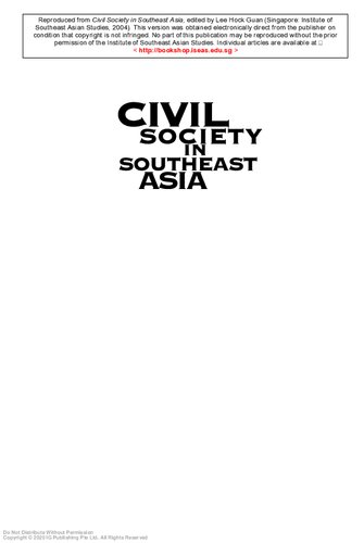 Civil Society In Southeast Asia Hock Guan Lee
