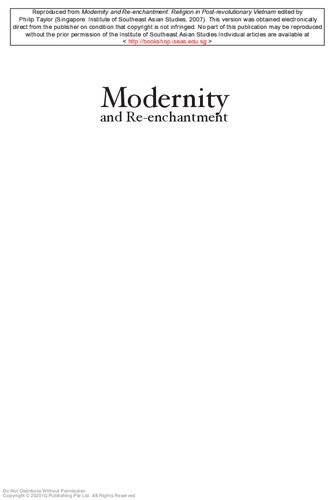 Modernity And Reenchantment Religion In Postrevolutionary Vietnam Phillip Taylor