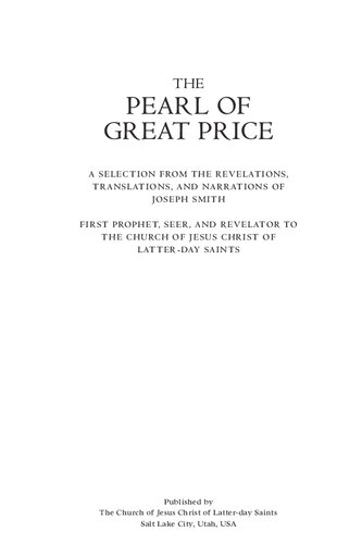 The Pearl Of Great Price Joseph Smith Jr