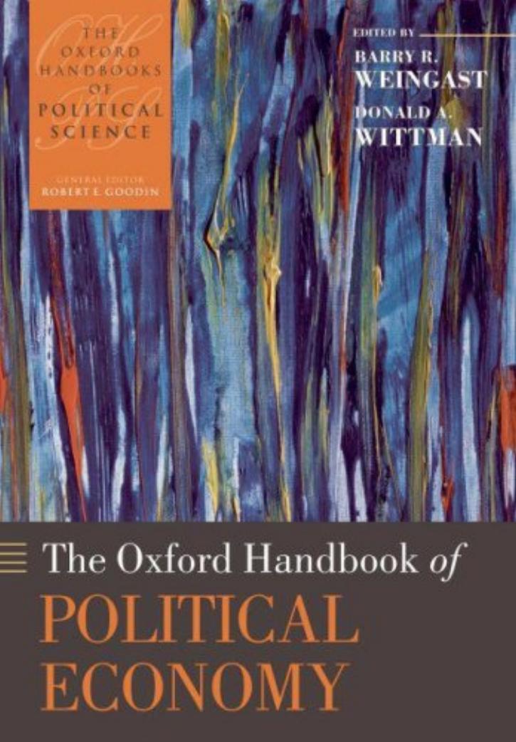 The Oxford Handbook Of Political Economy Barry R Weingast Donald Wittman Weingast