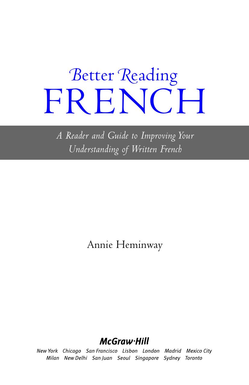 Understanding Written French Bruce Sallee Sallee Bruce
