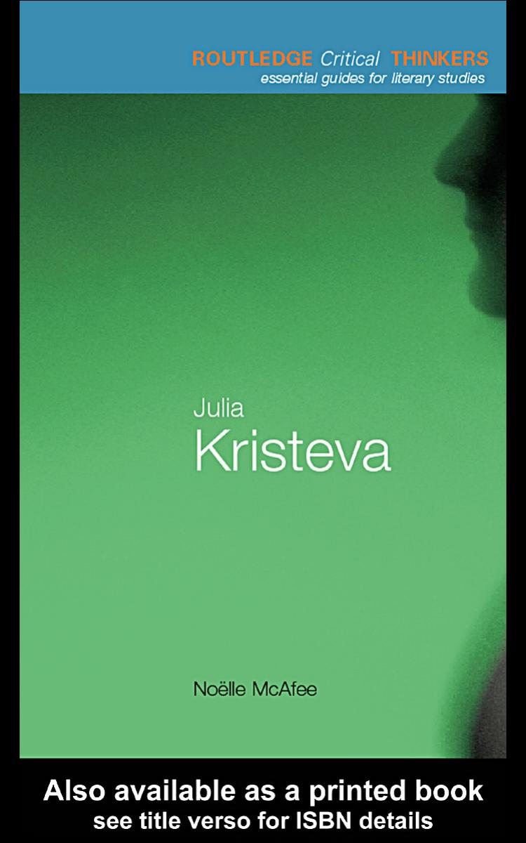Julia Kristeva Noelle Mcafee Mcafee Noelle