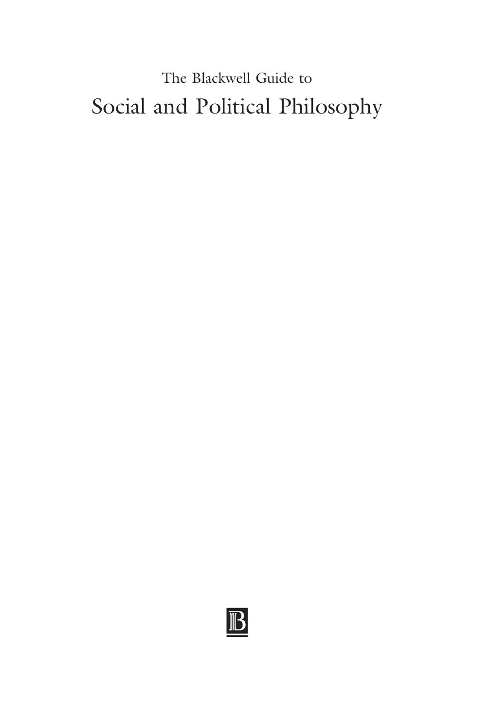 The Blackwell Guide To Social And Political Philosophy Robert L Simon Simon