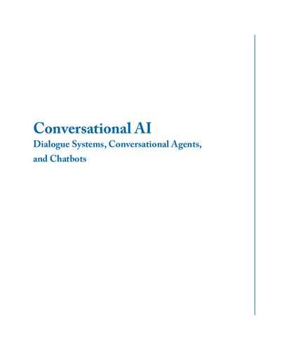 Conversational Ai Dialogue Systems Conversational Agents And Chatbots Michael F Mctear