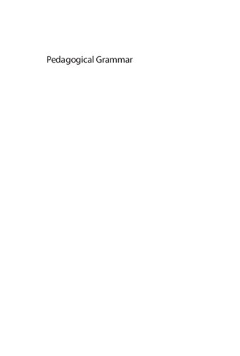 Pedagogical Grammar Casey Keck Youjin Kim
