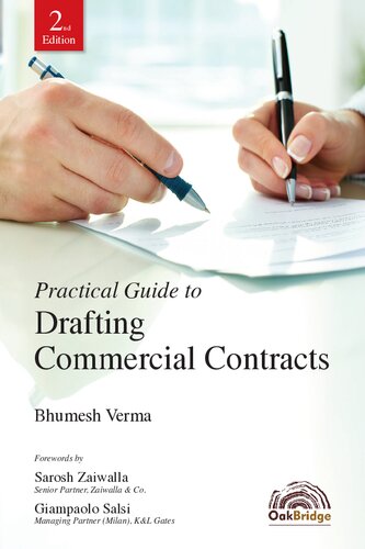 Practical Guide To Drafting Commercial Contracts 2e 2nd Edition Bhumesh Verma