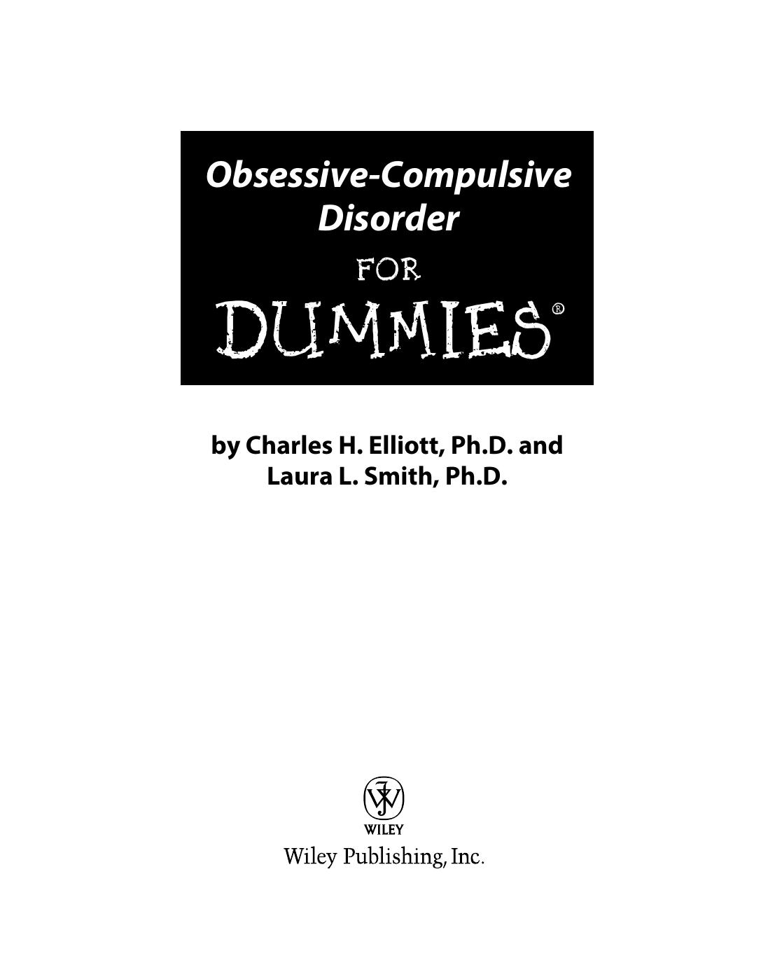 Obsessivecompulsive Disorder For Dummies 1st Edition Elliott