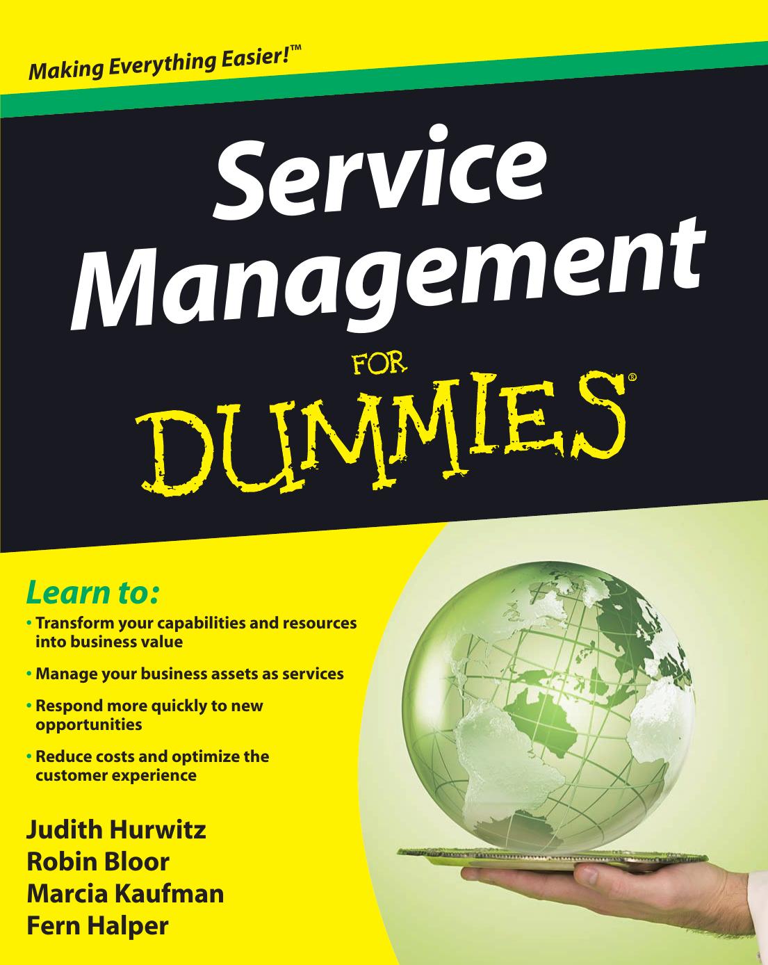 Service Management For Dummies 1st Edition Hurwitz Judith S