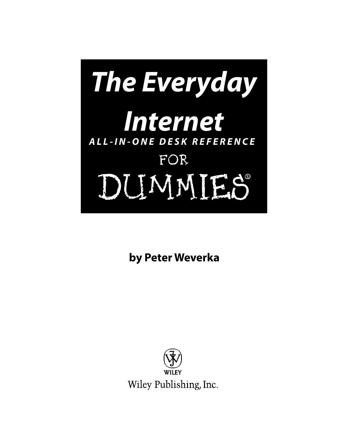 The Everyday Internet Allinone Desk Reference For Dummies 3rd Edition Weverka