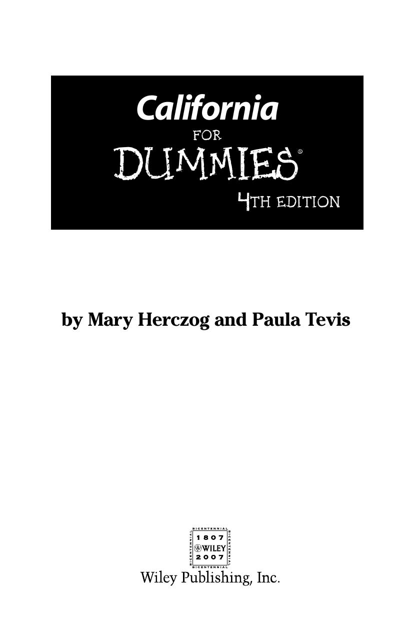 California For Dummies Dummies Travel 3rd Edition Herczog Mary