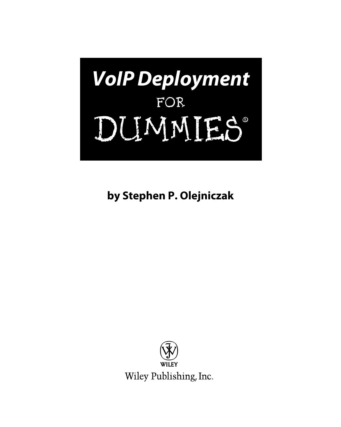 Voip For Dummies 1st Edition 1st Timothy V Kelly