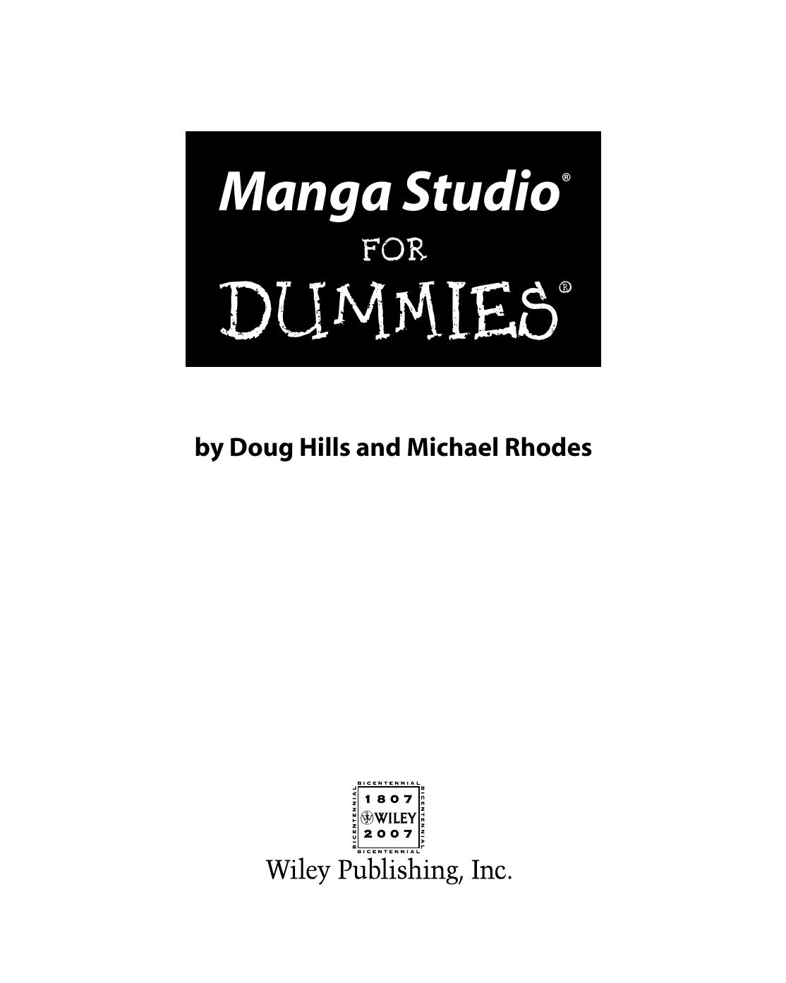 Manga Studio For Dummies Doug Hills