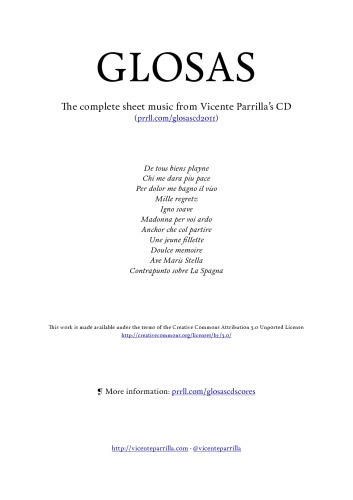 Glosas Vicente Parrilla The Complete Sheet Music Vicente Parrilla