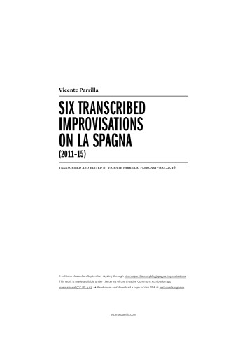 Six Transcribed Improvisations On La Spagna 201115 Vicente Parrilla