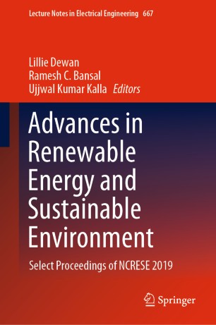 Advances In Renewable Energy And Sustainable Environment Select Proceedings Of Ncrese 2019 1st Ed Lillie Dewan