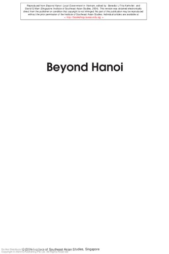 Beyond Hanoi Local Government In Vietnam David Marr Benedict J Tria Kerkvliet
