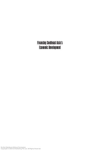 Financing Southeast Asias Economic Development In Southeast Asia Nick J Freeman