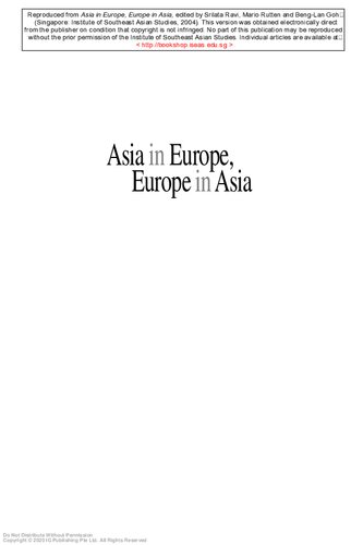 Asia In Europe Europe In Asia Benglan Goh Srilata Ravi Mario Rutten Syed Farid Alatas