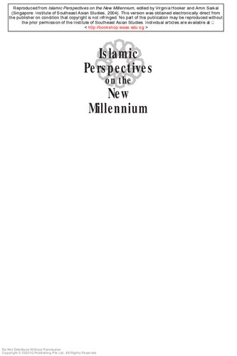 Islamic Perspectives On The New Millennium Virginia Matheson Hooker Amin Saikal