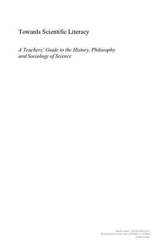 Towards Scientific Literacy 1st Edition Derek Hodson