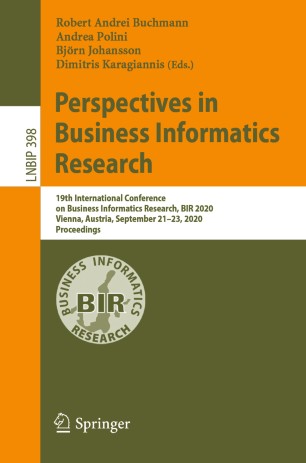 Perspectives In Business Informatics Research 19th International Conference On Business Informatics Research Bir 2020 Vienna Austria September 2123 2020 Proceedings 1st Ed Robert Andrei Buchmann