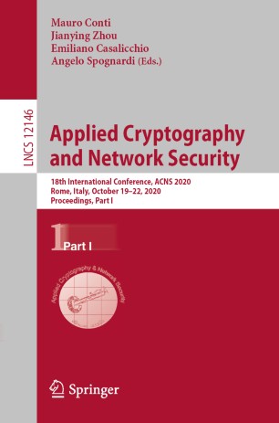 Applied Cryptography And Network Security 18th International Conference Acns 2020 Rome Italy October 1922 2020 Proceedings Part I 1st Ed Mauro Conti