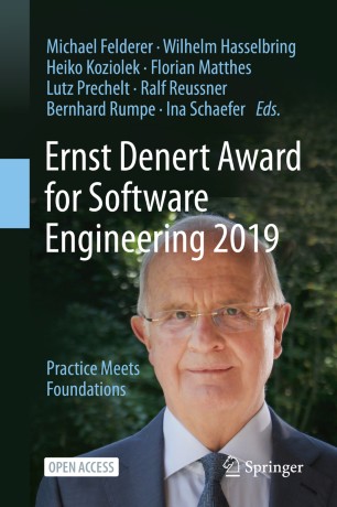 Ernst Denert Award For Software Engineering 2019 Practice Meets Foundations 1st Ed Michael Felderer