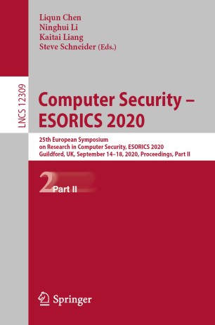 Computer Security Esorics 2020 25th European Symposium On Research In Computer Security Esorics 2020 Guildford Uk September 1418 2020 Proceedings Part Ii 1st Ed Liqun Chen