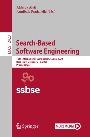 Searchbased Software Engineering 12th International Symposium Ssbse 2020 Bari Italy October 78 2020 Proceedings 1st Ed Aldeida Aleti