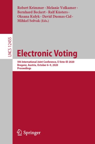 Electronic Voting 5th International Joint Conference Evoteid 2020 Bregenz Austria October 69 2020 Proceedings 1st Ed Robert Krimmer