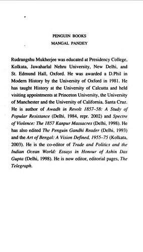 Mangal Pandey Brave Martyr Or Accidental Hero Rudrangshu Mukherjee