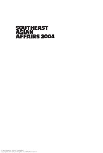 Southeast Asian Affairs 2004 Daljit Singh Editor Kin Wah Chin Editor