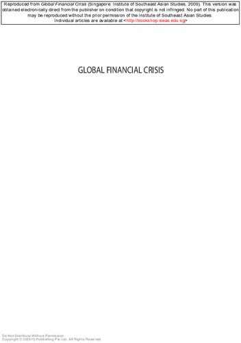 Global Financial Crisis Implications For Asean
