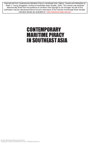 Contemporary Maritime Piracy In Southeast Asia History Causes And Remedies Adam J Young